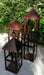 Set of Rust Patina Sheet Metal Lanterns with Glass 70, 55, and 40 cm 3