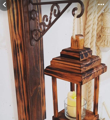 Rustic Wooden Lantern with Aromatic Candle 7