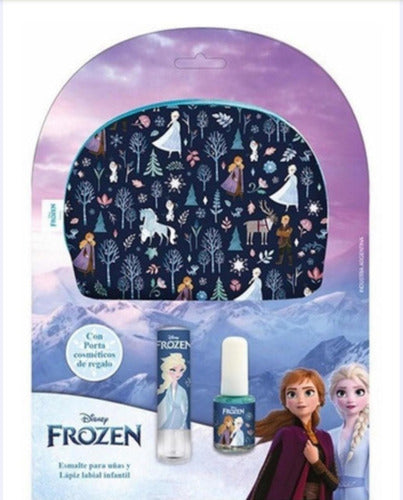 Disney Frozen II Cosmetic Bag Set + Nail Polish + Lip Balm Kreker 1