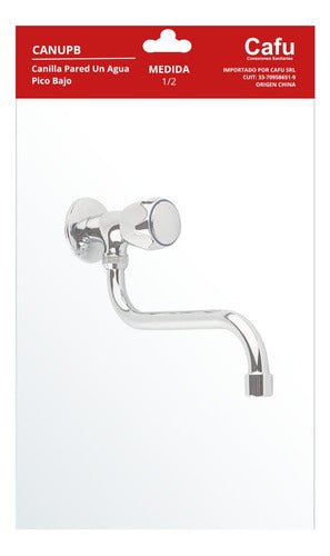 Cafu Wall Mounted Kitchen Faucet Single Handle Metal Chrome Low Spout 1