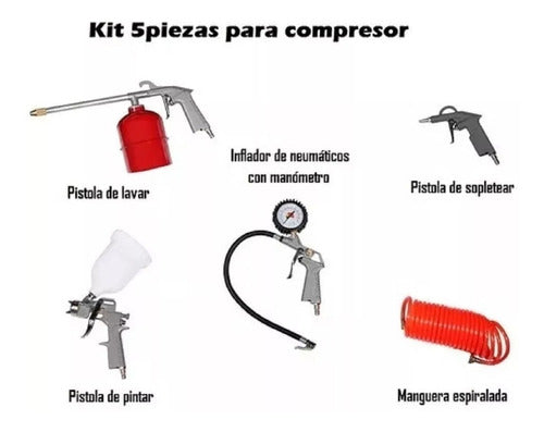 Kit De 5 Piezas Para Compresor De Aire Aa-5000k Lusqtoff 1