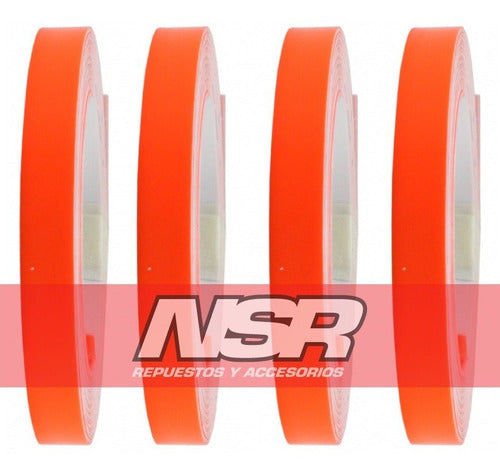 Reflective Fluorescent Tuning Wheel Rim Tape for Motorcycles, Cars, and Bikes - Pack of 4 13