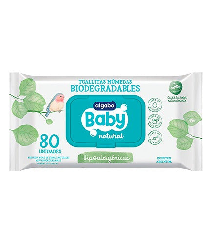 Box of 24 Biodegradable Baby Wet Wipes 80 units by Algabo 0