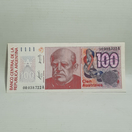 Antiguo Billete Arg 100 Australes Serie A Num Bajo Mag 61486 0