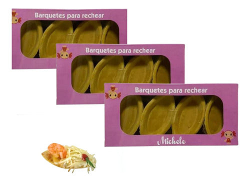 Kit C/ 3 Barquetes P/ Canapés P/ Rechear C/40 Doces Michele 0