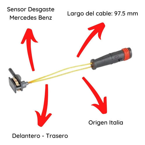 Lpr Kit 2 Wear Sensors for Mercedes Benz Class A B C Front and Rear 2