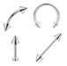 Bavasapiercing Set of 4 Eyebrow, Labret, Barbell, Bull Cone Piercings in Surgical Steel 0