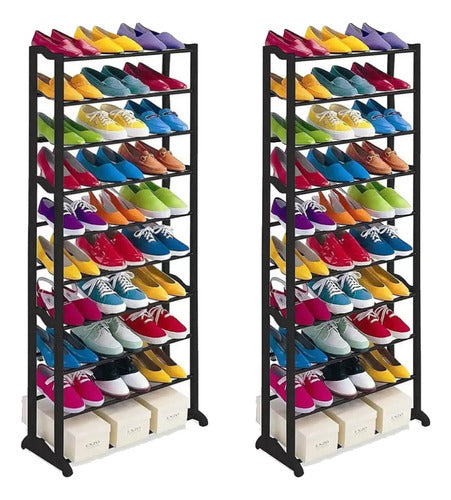 Shoe Organizer 2 Mueble Organizador Zapatos 60 Pares 10 Niveles Botinero X 0