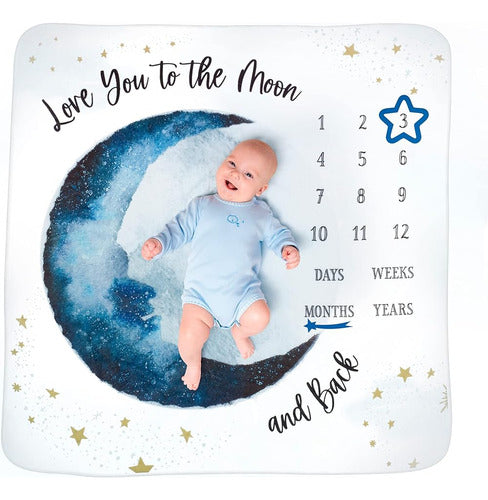 Lillian Rose To The Moon And Back Baby Milestone Blanket, Az 2