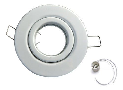 Ferrolux Circular Recessed Spotlight White + Gu10 Base 10.5cm 1