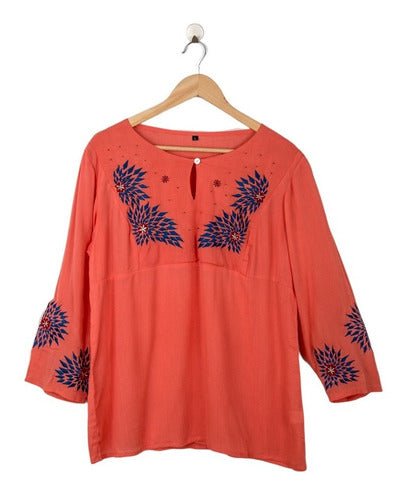 Anaandi Blusa Hindu Mujer M/l Boutique Bordada No Te La Pierdas! 3