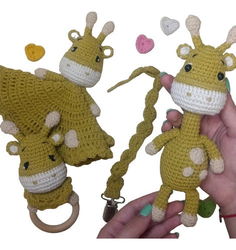 Luna Lanar Crochet - Baby Giraffe Set for Infants - Knit Toy 0