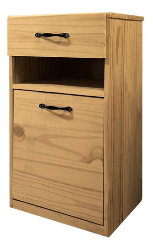 Sajo Combo 2 Modern Pine Nightstands with Drawer for Shoes 4