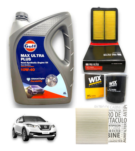 Kit Cambio Aceite Y Filtros Completo Nissan Kicks 1.6 Nafta 0