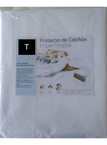Waterproof Mattress Protector 140x190 Towel and PVC Cover 2 Seater 140 X 190 100% Cotton with PVC 0