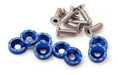 Anodized D1 Spec Blue Aluminum Washers Kit for Motorcycle, Car, ATV - Set of 10 3