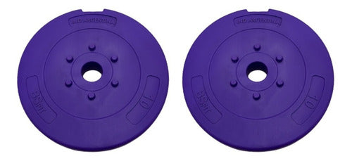 Set 20kg - 2 Weight Plates 10kg Each Coated with PVC - Brest 4