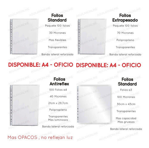 Libreria Aguilar 200 Folios Oficio Standard Borde Reforzado Cristal Folder 2