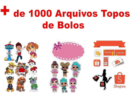 Pack + 1000 Arquivo Topos De Bolo 4