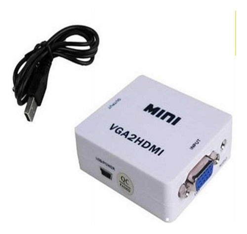 VGA to HDMI Mini Full-HD 1080p Converter White DMI Mini Full 0