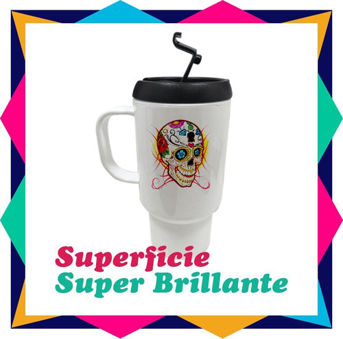 Polymer Sublimation Thermal Mugs with Lid Pack of 20 Units 4