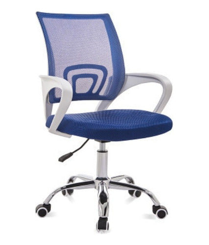 Exahome Premium Ergonomic Office Chair Blue Metallic 0