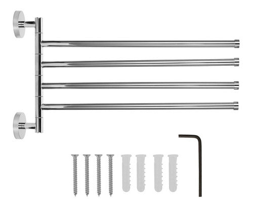Toallero  4  Brazo Cromado 0