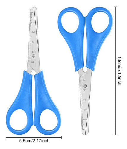 Generica Tijera Escolar Plástica Hoja Acero Corte Recto Pack X 3 1