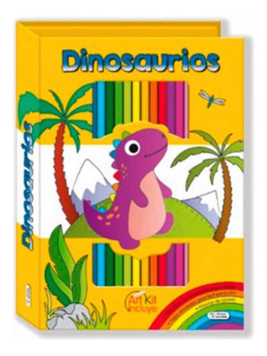 Ediciones Saldaña: Art Kit Dinosaurios Con Lapices 0