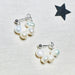 925 Sterling Silver Laminated Natural Pearl Hoop Earrings 1