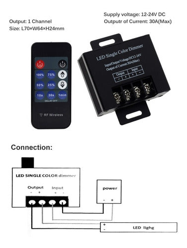 Dimmer Rf 12v 30a Control On/off Led Larga Distancia Oferta! 1