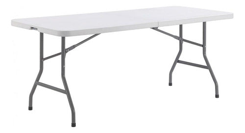 Mesa Plegable Blanco Polietileno Y Metal Bagan 0