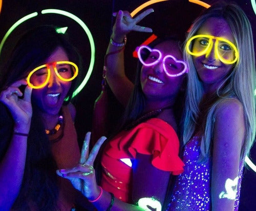 Pack of 4 Glow Neon Luminous Glasses for Carioca Fiesta Quinceañera Party 1