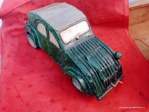 Antiguo Juguete Citroen 12v Papel Mache 1