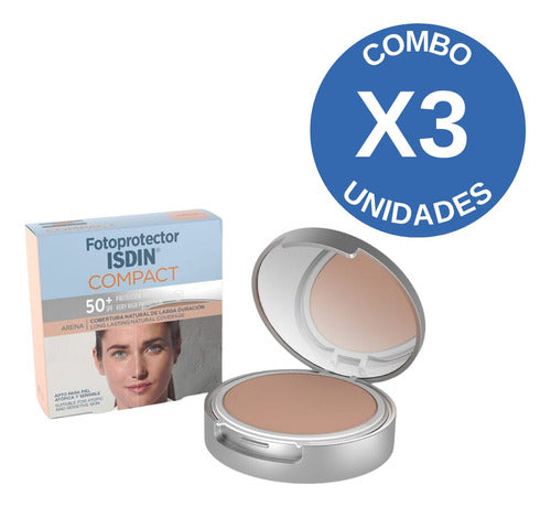 Isdin Combo X3 Fotoprotector Spf50+ Compacto Arena 10 Gr 1