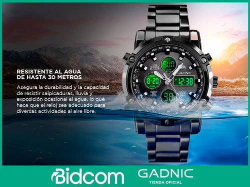 Gadnic Stainless Steel Water Resistant Watch 30m 4