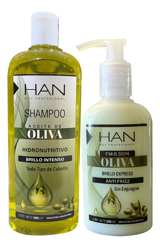 HAN Shampoo + Crema De Peinar Oliva Antifrizz 0