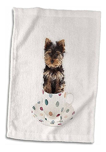 3d Rose Yorkie En Taza De Té Twl_212051_1 Toalla, 15  X 22 1