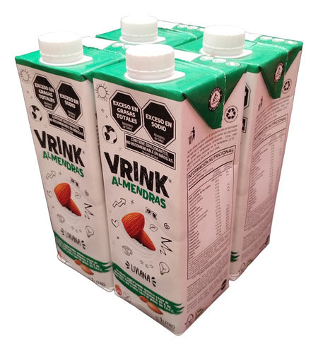 Leche De Almendras Vrink Sin Azúcar Sin Tacc 1 Lt (pack X 4) 0