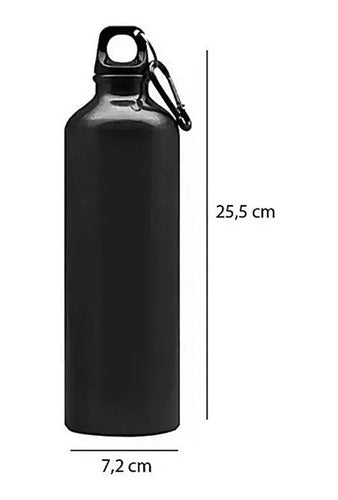 Metallic Aluminum Sports Water Bottle with Screw Cap and Hook 800ml 6