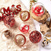 XmasExp 12 Red Christmas Ball Ornaments - 3 Designs 7cm 2