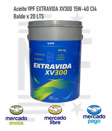 Aceite Ypf Extravida Xv300 15w40 Ci4 X 20 Lts Balde 1