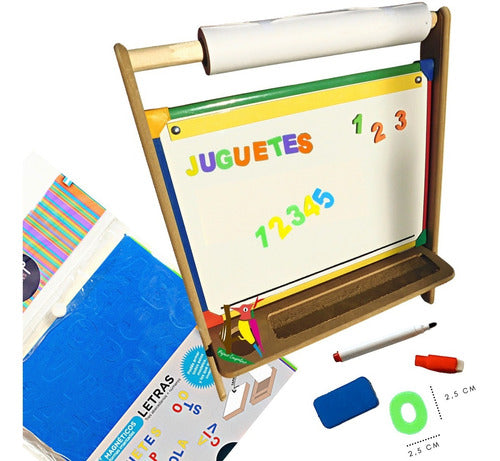 MPZR Magnetic Chalkboard Easel + Foam Figures for Kids 6