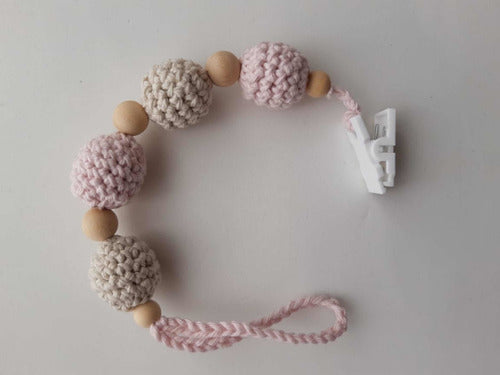 Crochet Bunny Set + Rattle + Pacifier Holder by Chichelandia 3