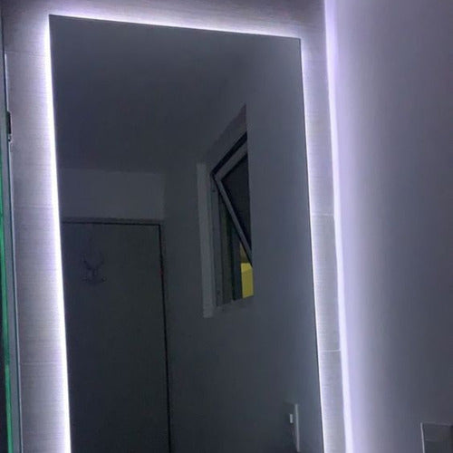 Modern Rectangular Decorative Bathroom Mirror with LED Light 70x90 cm 9