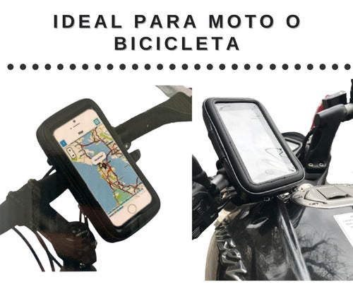 Soporte Funda Porta Gps Celular Moto Bici Impermeable 1