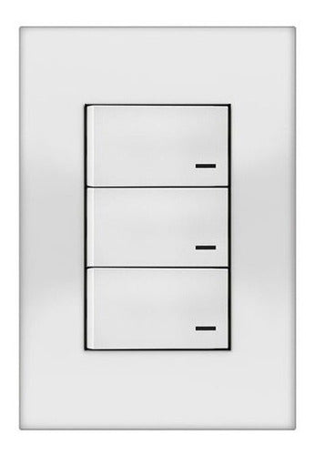 Jeluz Platinum White 3-Button Assembled Light Switch 0