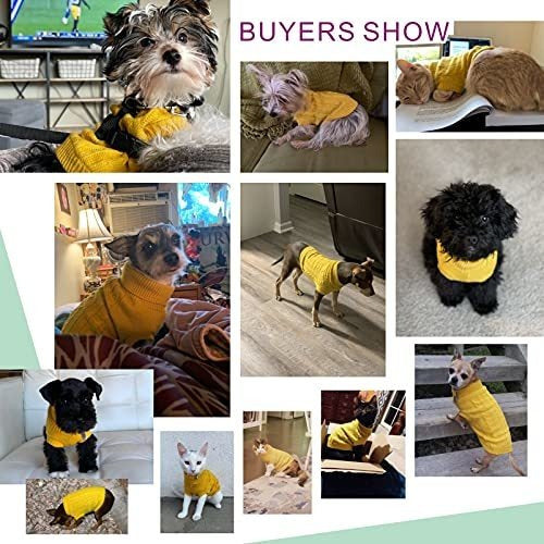 Sueter Ropa Abrigo Invierno Perros Gatos Pequeños Amarillo 1