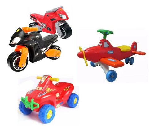 Soft Play Combo X3 - Ride-On ATV, Motorbike, and Plane 0