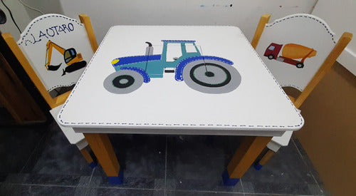 Personalized Wooden Children's Table and Chairs with Character Designs 30